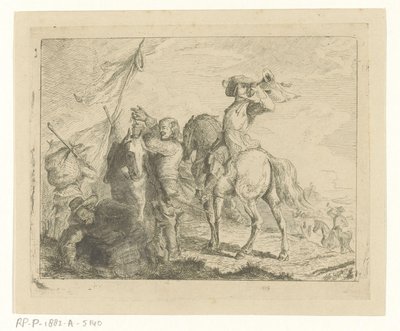 旅人と騎手のいる風景 作： Jan Karel Jacob de Jonge