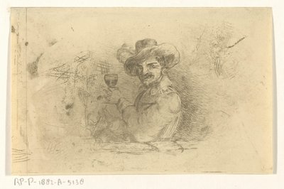 上げられたガラスを持つ兵士 作： Jan Karel Jacob de Jonge