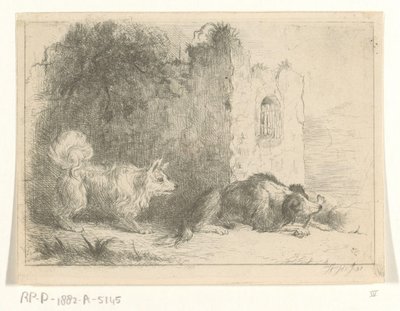 二匹の犬 作： Jan Karel Jacob de Jonge