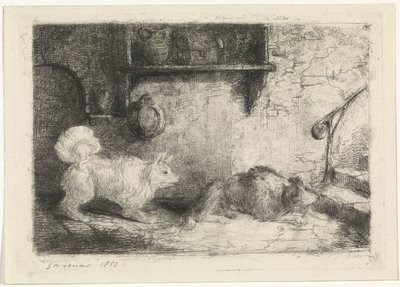 二匹の犬 作： Jan Karel Jacob de Jonge