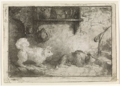 二匹の犬 作： Jan Karel Jacob de Jonge