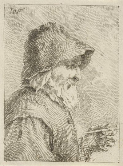 ひげと手にパイプを持つ老人 作： Jan Lauwryn Krafft (I) (attributed to)