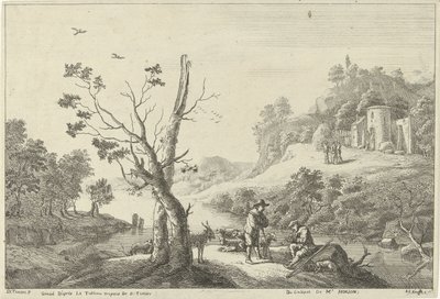 フルート奏者と羊飼いのいる風景 作： Jan Lauwryn Krafft (I)