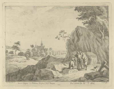 旅人と羊飼いのいる風景 作： Jan Lauwryn Krafft (I)