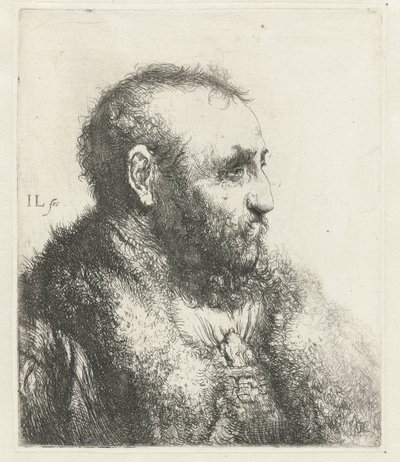 毛皮のコートを着た老人の胸像 作： Jan Lievens