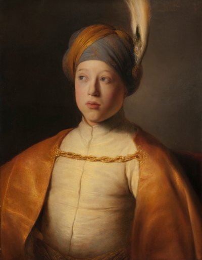 ケープとターバンの少年、プファルツのルパート王子の肖像、1631年頃。 作： Jan Lievens