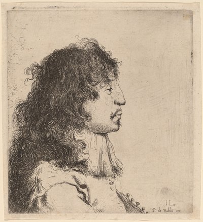 右向き横顔の青年の胸像 作： Jan Lievens