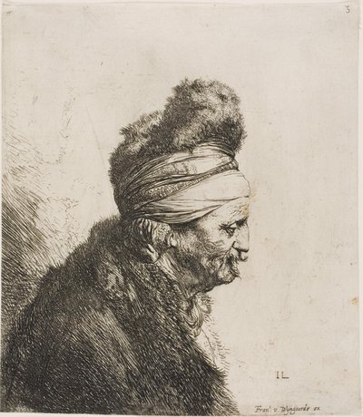 右向きの東洋人の胸像 作： Jan Lievens