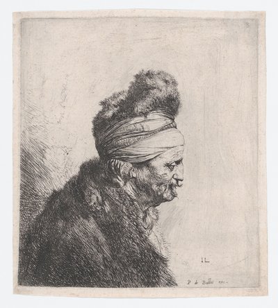 毛皮の帽子をかぶった老人の胸像 作： Jan Lievens