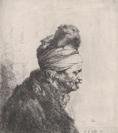 毛皮の帽子をかぶった老人の胸像、1631年頃 作： Jan Lievens