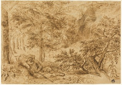 木の下で眠る羊飼いのいる風景 作： Jan Lievens