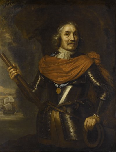 Maarten Harpertszoon Tromp 1597-1653、オランダ提督、1653 作： Jan Lievens
