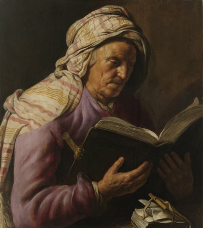 老婦人読書、1626-1633 作： Jan Lievens