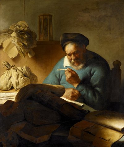 クイルカッター、1627 作： Jan Lievens