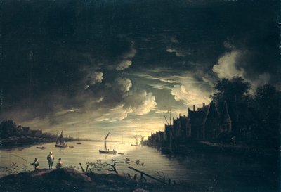 月光による川の風景、 作： Jan Ludewick de Wouters