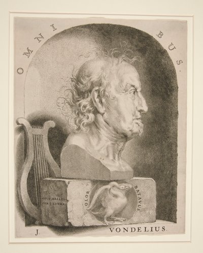 Joost van den Vondel (1587-1679) の肖像 作： Jan Lutma The Younger
