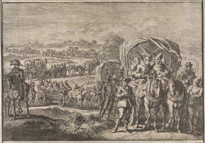 北ブラバントからアントワープに逃げる修道士たち、1637 年 作： Jan Luyken (attributed to)