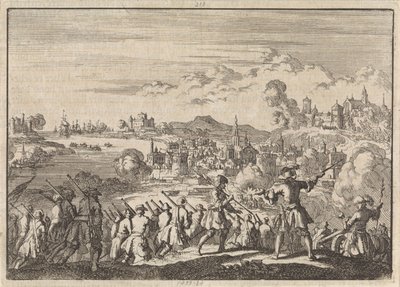 南アメリカの Pointis Carthagena の下でのフランスの征服、1697 年 作： Jan Luyken
