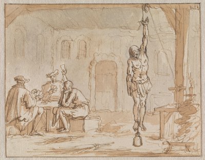 靴職人ヘレインは1572年にブレダで拷問される 作： ヤン・ルイケン