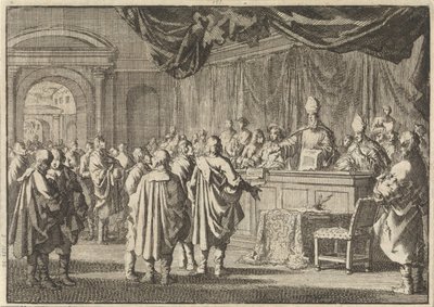 1670年、司教と他のローマ主義者の法廷でハンガリーで改革された 作： Jan Luyken