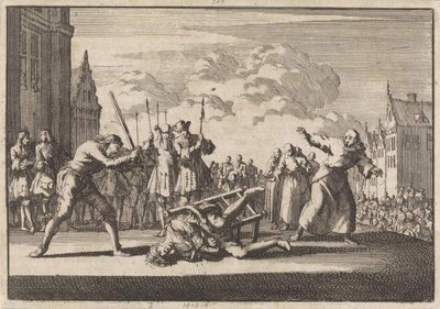 1691 年、マインツでクロンスブルック戦争高等弁務官が斬首される。 作： Jan Luyken