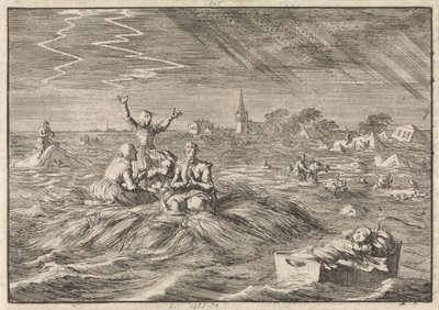 フローニンゲンの洪水、1686 年 作： Jan Luyken