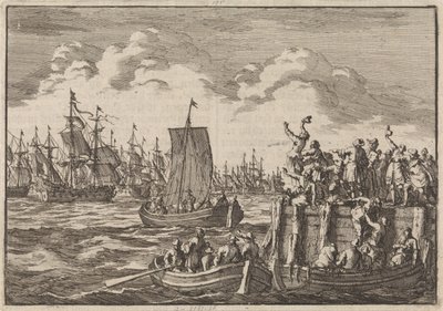 ウィリアム 3 世は艦隊と共にイギリスに向けて出発、1688 年 作： Jan Luyken