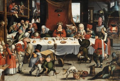 バーレスクの饗宴、c。 1550 作： Jan Mandyn