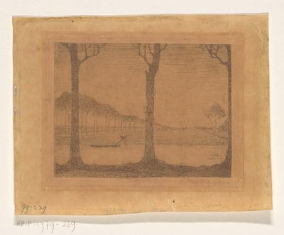 Woudsterweg の運河沿いの木々 作： Jan Mankes (signed by artist)