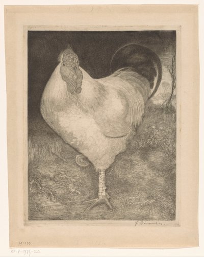 片足のオンドリ 作： Jan Mankes (signed by artist)