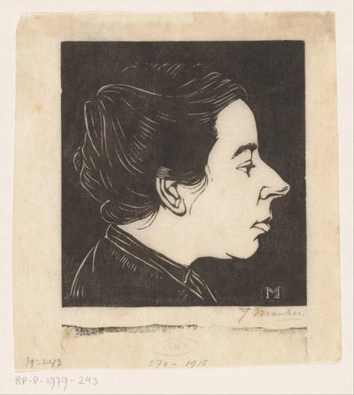 アン・ゼルニケの肖像 作： Jan Mankes (signed by artist)