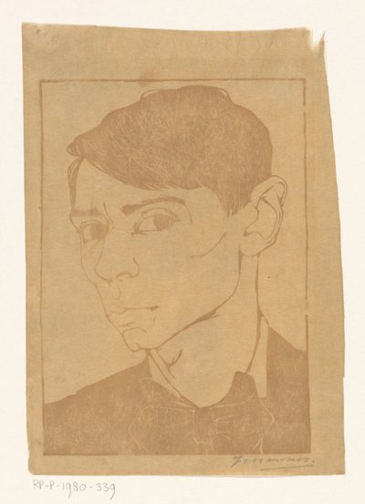 蝶ネクタイをつけた自画像 作： Jan Mankes (signed by artist)