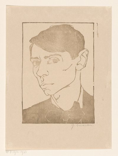 蝶ネクタイをつけた自画像 作： Jan Mankes