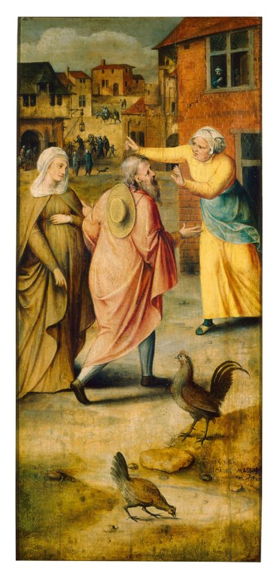 Maria e José não encontram hospedagem em Belém 作： Jan Massys or Metsys