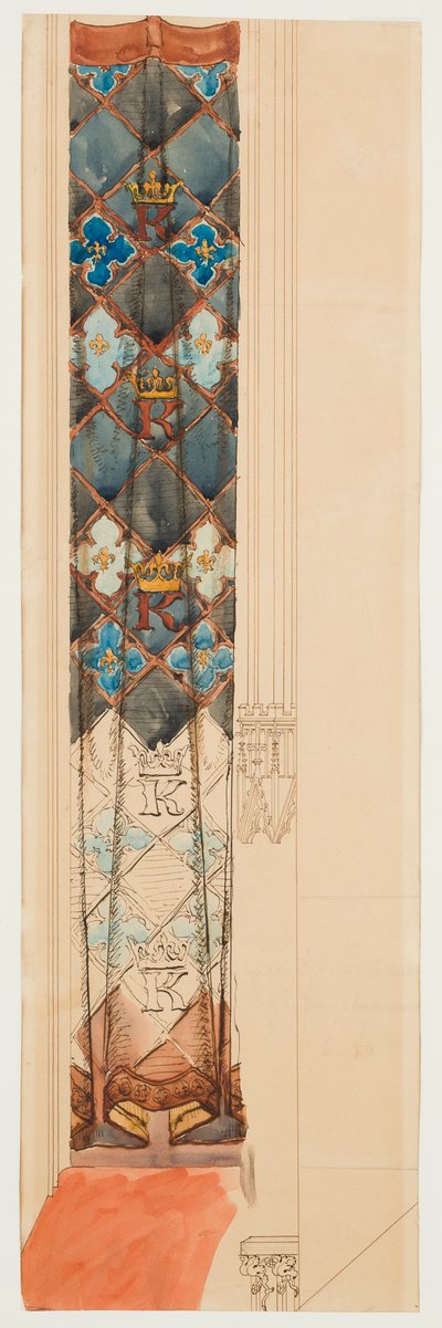 Kartonskizze für die Polychromie der Marienkirche - Fries mit geometrischem Muster 作： ヤン・マテイコ