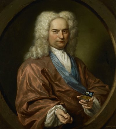 David Leeuw (1682-1755) の肖像、メノナイト ドレーパー 作： Jan Maurits Quinkhard