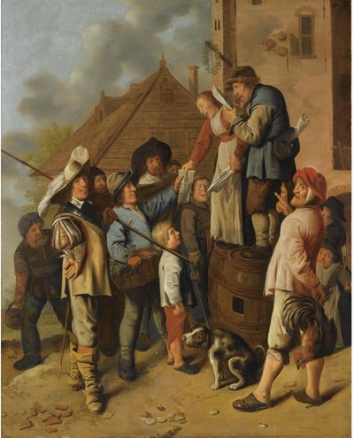 歌を売るフォークシンガーたち 作： Jan Miense Molenaer