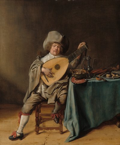 リュート奏者としての自画像、1637-1638年頃。 作： Jan Miense Molenaer