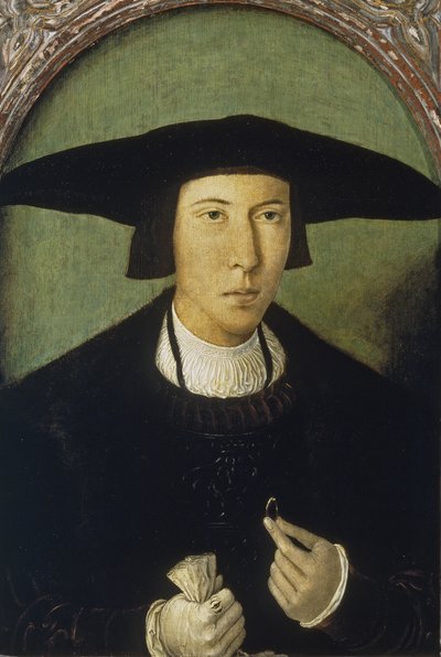 若い男の肖像 作： Jan Mostaert