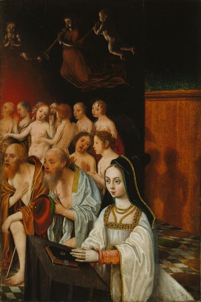 正義とドナーの魂c。 1520 作： Jan Mostaert