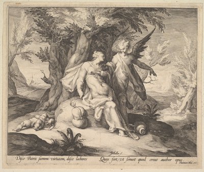 天使に慰められた砂漠のハガル、約。 1609年。 作： Jan Muller