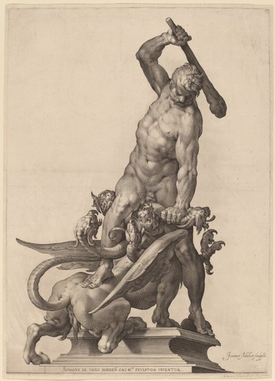 ヒドラを倒すヘラクレス 作： Jan Muller after Adriaen de Vries