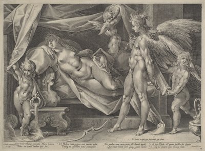 キューピッドとプシュケ 作： Jan Muller, after Bartholomaeus Spranger