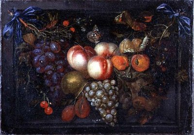 石のニッチにある果物の静物画 作： Jan Pauwel the elder Gillemans