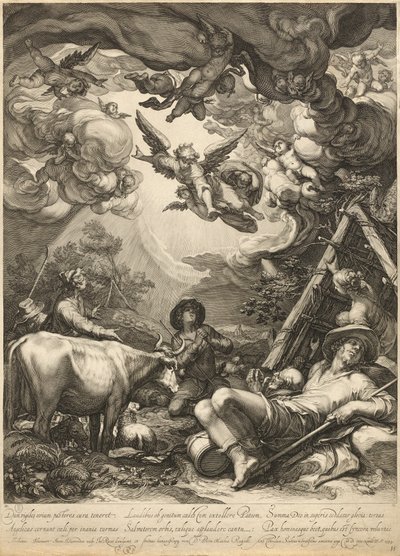 羊飼いへの告知 作： Jan Pietersz Saenredam, after Abraham Bloemaert