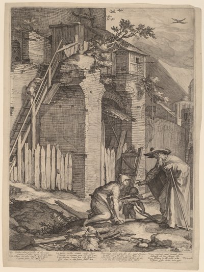 ザレパテの未亡人と預言者エリヤ 作： Jan Pietersz Saenredam, after Abraham Bloemaert