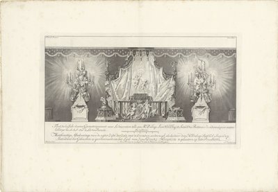 ウィレム 4 世公のベッドのある部屋の裏側、1751 年 Fond de la sale dessiné Geometriquement (...) / Meetkonstige Hr. ドラージュ・ロイト。 Col: Ingen.r および Intendant 作： Jan Punt