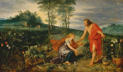 復活祭の朝、マグダラのマリアに現れるキリスト（Noli me tangere）、1626年頃（木に油彩） 作： Jan & Rubens P.P. (1577-1640) Brueghel