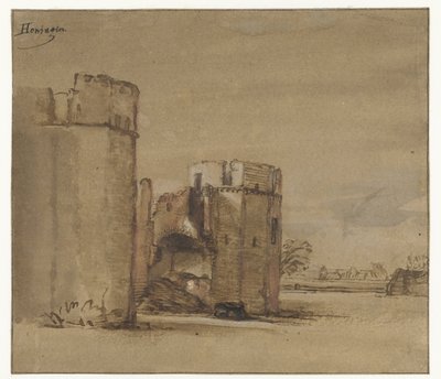 ロッテルダム近郊のホーニンゲン城の眺め 作： Jan Ruyscher (attributed to)