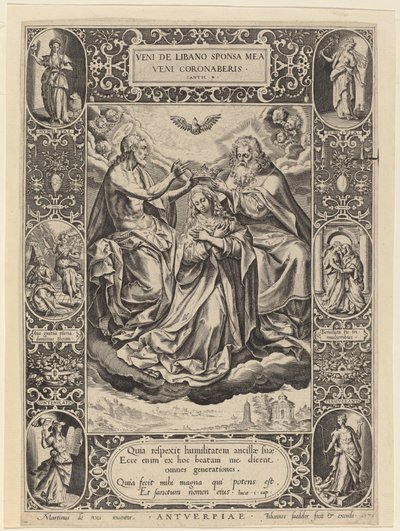 聖母の戴冠式 作： Jan Sadeler I after Maarten de Vos